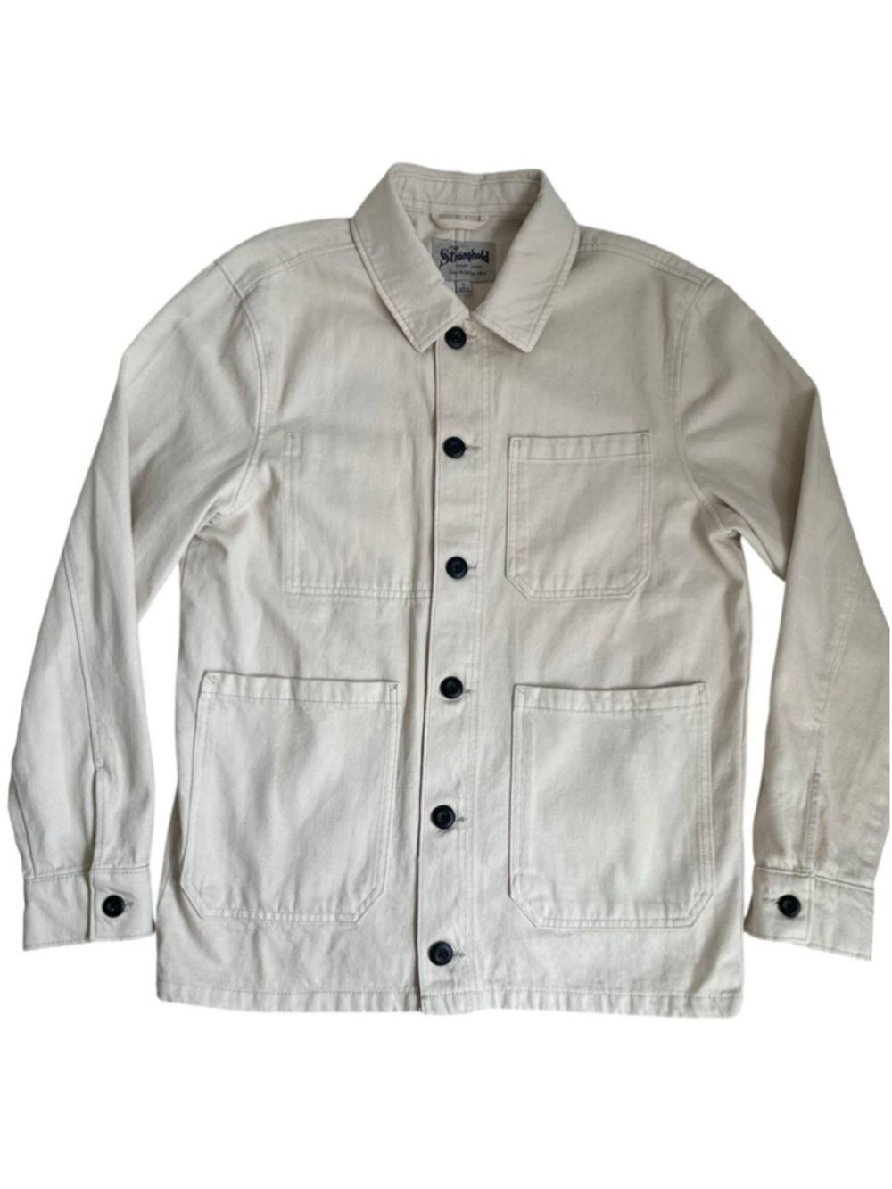 The Stronghold Chore Overshirt Jacket Men’s Small Beige Twill